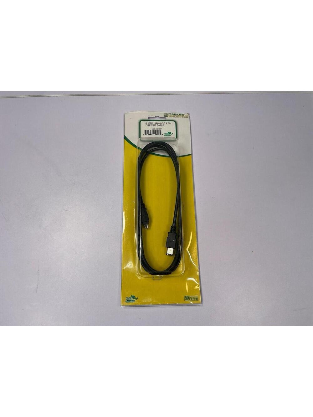 Cables Unlimited 6ft FireWire Cable IEEE 1394a 6-Pin to 4-Pin New Sealed